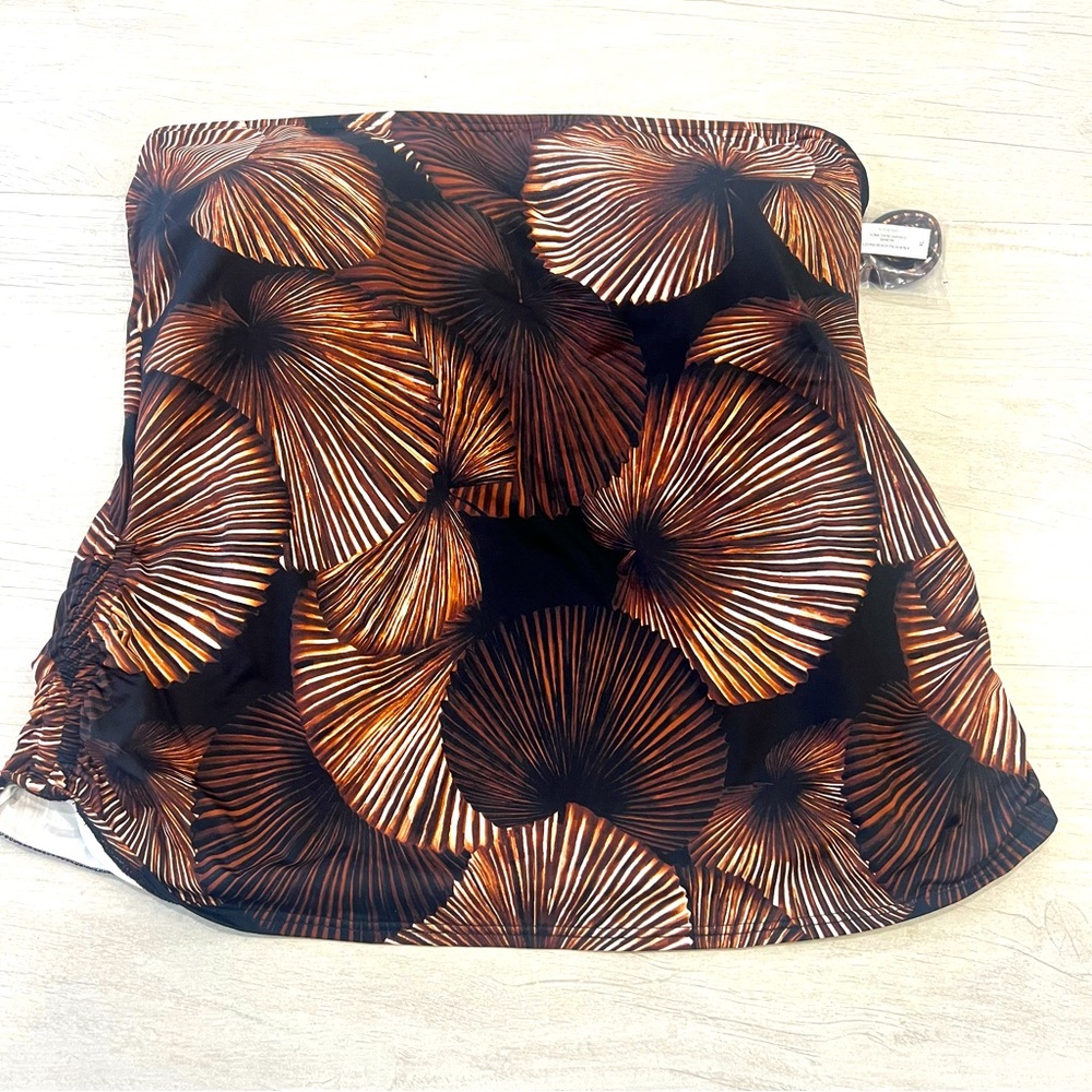 Soma Swim Shirted Bandini Top NWT Size XL Brown